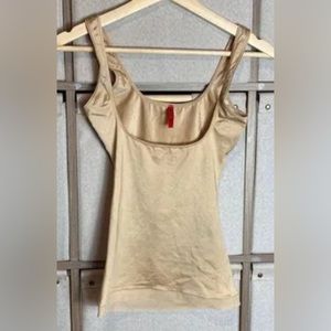 Spanx Cami Tank Top Open Bust Slimming Control Stretch Slimplicity NUDE